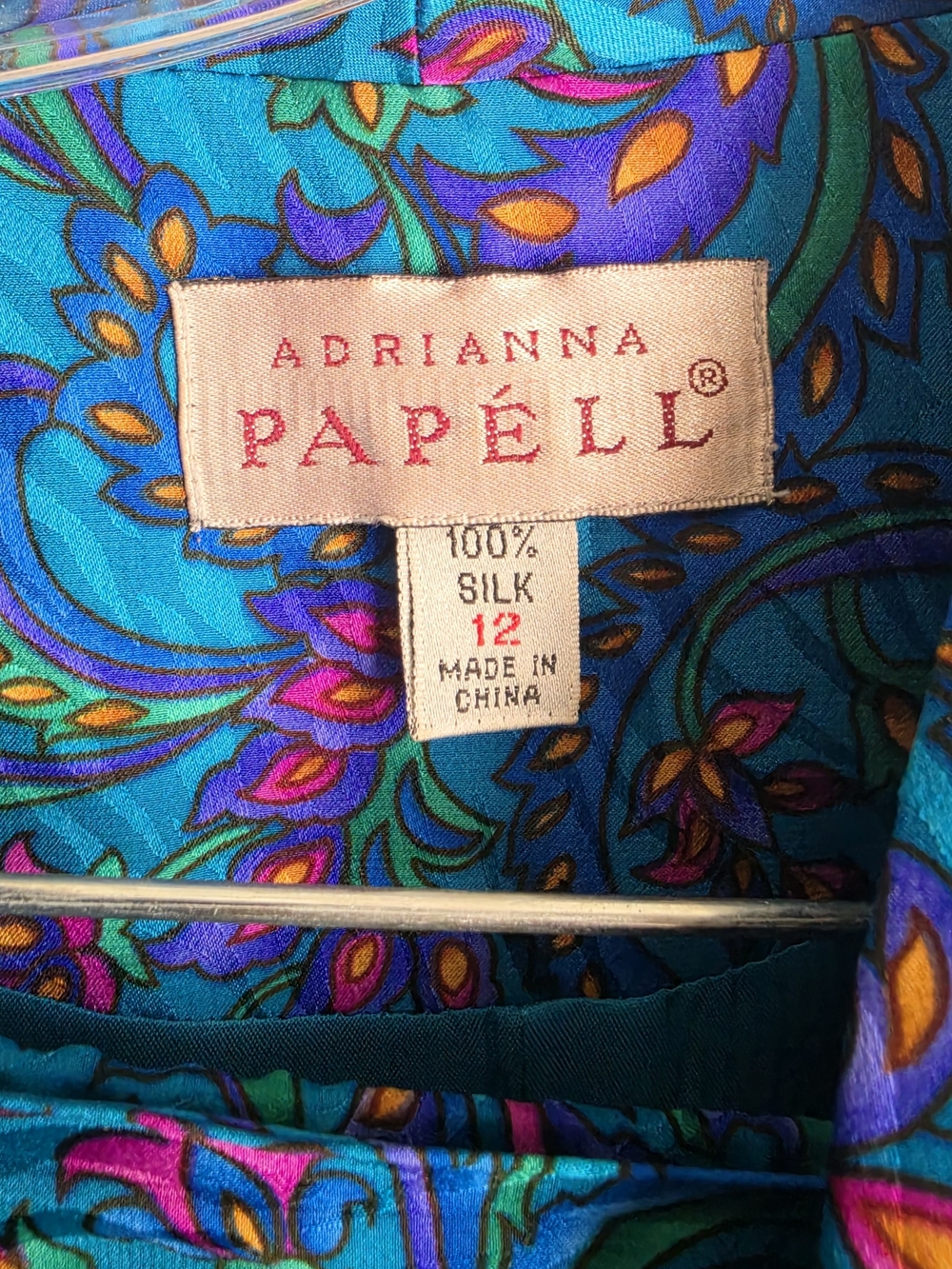 Adrianna Papell Turquoise Silk Floral Jacket